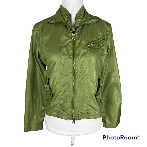 Paparazzi By Biz Size S Bomber Moto Jacket Lightweight Chartreuse Green - Picture 1 of 7